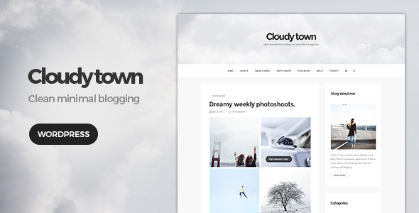 Cloudy Town v1.1 &#8211; Clean Minimal Blog WordPress Theme