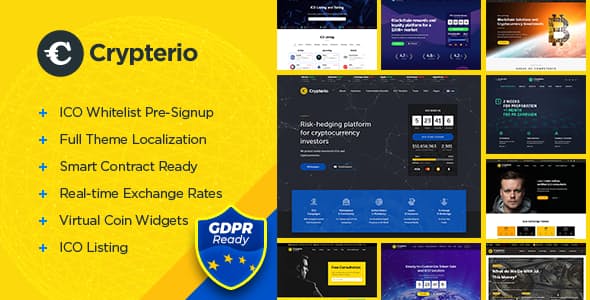 Crypterio v2.3.1 &#8211; ICO Landing Page and Cryptocurrency WordPress Theme