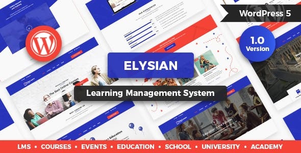 Elysian v1.2.1 &#8211; WordPress School Theme + LMS