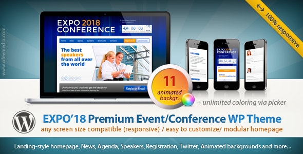 Expo18 v1.2.4 &#8211; Responsive Event Conference WordPress Theme
