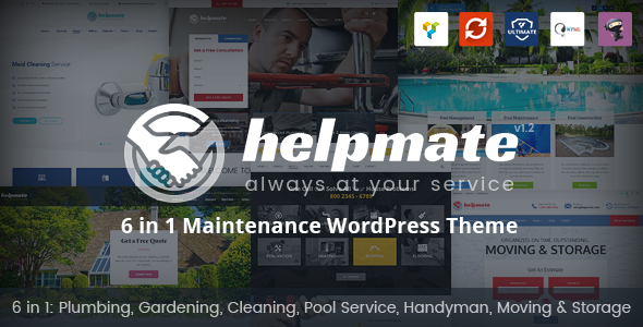Helpmate v1.1.2 &#8211; 6 in 1 Maintenance WordPress Theme
