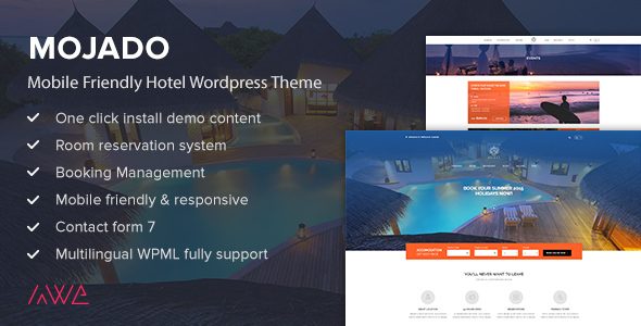 Mojado v3.0 &#8211; Mobile Friendly Hotel WordPress Theme