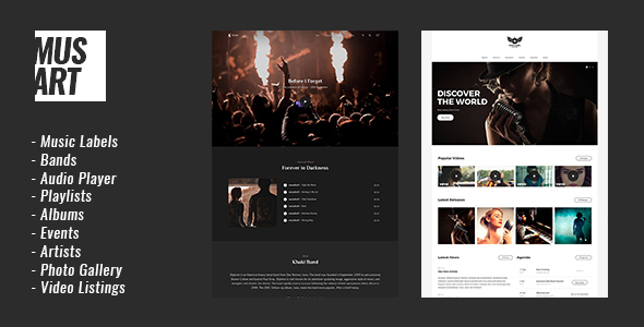 Musart v1.1.1 &#8211; Music Label and Artists WordPress Theme