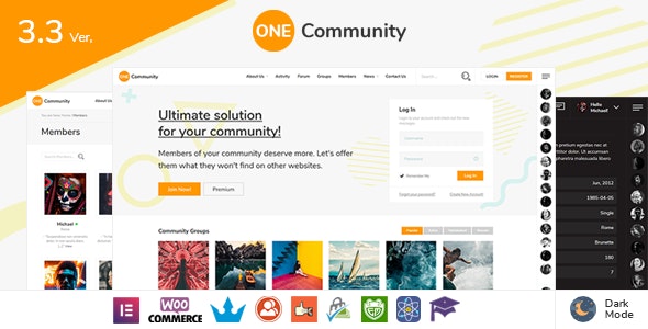 OneCommunity v3.3.3 &#8211; BuddyPress Nouveau Community Theme