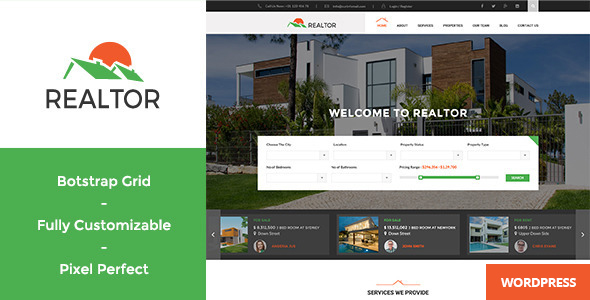 Realtor v1.4.1 &#8211; Responsive Real Estate WordPress Theme
