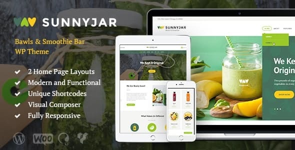 SunnyJar v1.3 &#8211; Smoothie Bar &amp; Healthy Drinks Shop WordPress Theme
