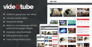 VideoTube &#8211; A Responsive Video WordPress Theme v3.2.8 nulled