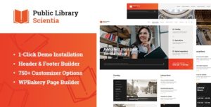 Scientia | Public Library &amp; Book Store Education WordPress Theme v1.0.1 nulled