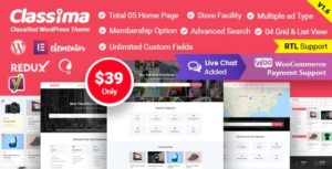 Classima &#8211; Classified Ads WordPress Theme v1.6.8 nulled