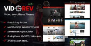 VidoRev &#8211; Video WordPress Theme v2.9.9.9.7.5 Nulled