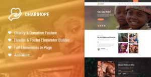 Charihope &#8211; Charity and Donation WordPress Theme v1.0.3 nulled