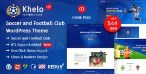 Khelo &#8211; Soccer WordPress Theme v2.5 nulled