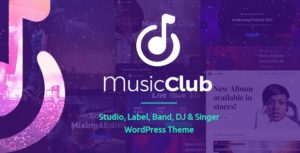 Music Club &#8211; Studio, Label, Band, DJ or Singer WordPress Theme v1.1.9 nulled