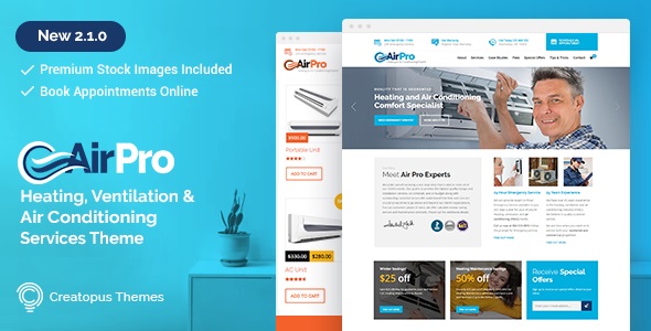 AirPro v2.2.0 &#8211; Heating and Air conditioning WordPress Theme for Maintenance Services