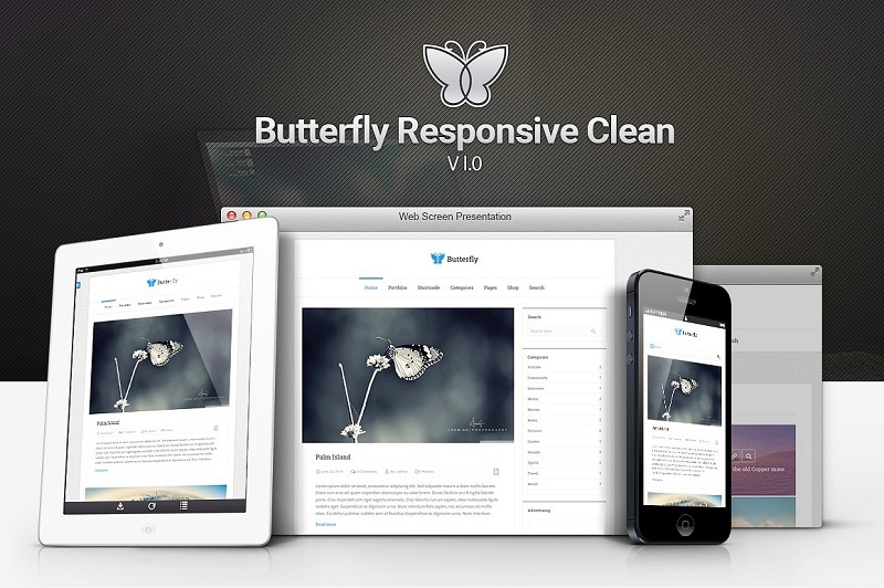 Butterfly v1.0 Responsive Clean Blog CreativeMarket