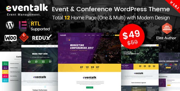 EvenTalk v1.5.7 &#8211; Event Conference WordPress Theme for Event and Conference
