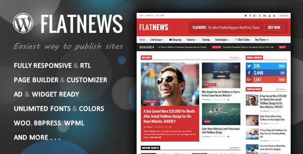 FlatNews v4.2 &#8211; Responsive Magazine WordPress Theme