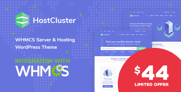 HostCluster v1.7 &#8211; WHMCS Server &amp; Hosting WordPress Theme