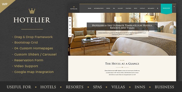 Hotelier v1.1 &#8211; Hotel &amp; Travel Booking WordPress Theme