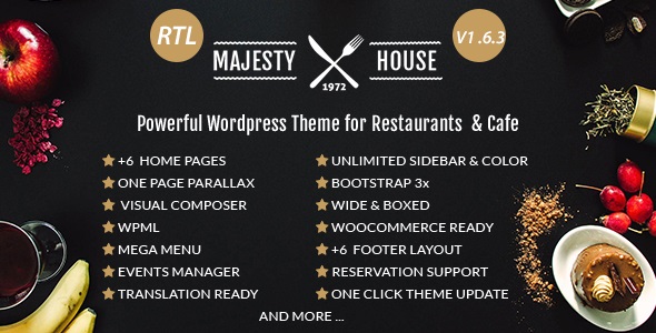Majesty v1.6.6 &#8211; Restaurant WooCommerce WordPress Theme