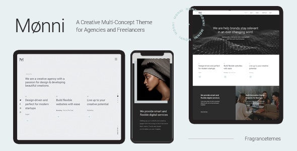 Monni v1.0 &#8211; A Creative Multi-Concept Theme for Agencies and lancers