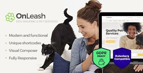 OnLeash v1.3 | Dog Walking &amp; Pet Services Veterinary WordPress Theme