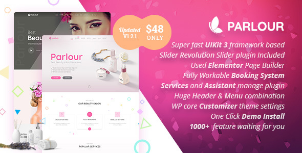 Parlour v1.2.1 &#8211; Dedicated Beauty Salon WordPress Theme
