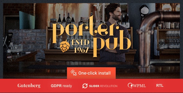 Porter Pub v1.0.8 &#8211; Restaurant &amp; Bar WordPress Theme