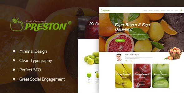 Preston v1.1.3 | Fruit Company &amp; Organic Farming WordPress Theme