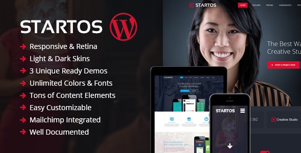 Startos v1.5.0 &#8211; Modern App Landing Page WordPress Theme