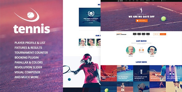 Tennis v1.2.3 &#8211; Sport Club &amp; Events WordPress Theme