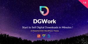 DGWork &#8211; Powerful Responsive Easy Digital Downloads Theme v1.8.7 Nulled