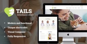 Tails | Veterinary Clinic, Pet Care &amp; Animal WordPress Theme + Shop v1.4.2 nulled